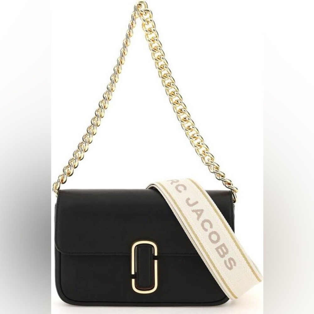 Marc Jacobs The J Marc shoulder bag black with gold hardware